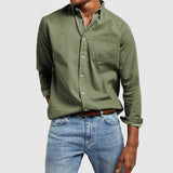 Męska Koszula Casual Slim Fit z Kieszenią Uniwersalny Styl
