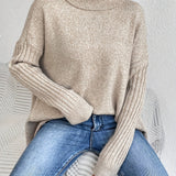Damski Sweter Jesienny Elegancki Zielony