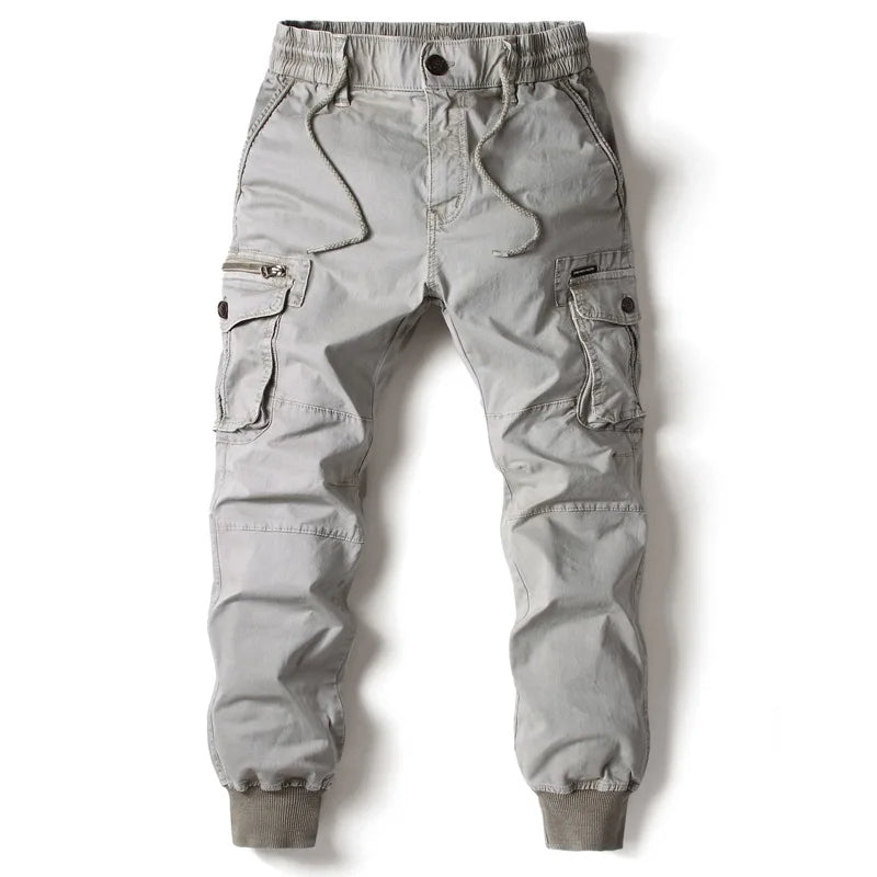 Męskie Spodnie Cargo Jogger Kieszenie Taktyczne Styl Streetwear