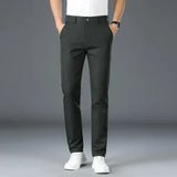 Męskie eleganckie spodnie slim fit ze stretchem