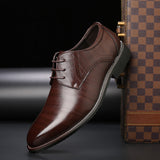 Męskie eleganckie buty derby ze skóry PU