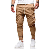 Męskie Spodnie Cargo Slim Fit Kieszenie Taktyczne Styl Streetwear