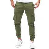 Męskie Spodnie Cargo Slim Fit Kieszenie Taktyczne Styl Streetwear