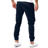 Męskie Spodnie Cargo Slim Fit Kieszenie Taktyczne Styl Streetwear