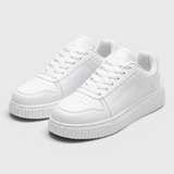 Damskie sneakersy na platformie, sznurowane, dwukolorowe