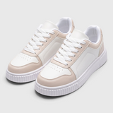 Damskie sneakersy na platformie, sznurowane, dwukolorowe