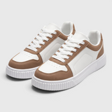 Damskie sneakersy na platformie, sznurowane, dwukolorowe