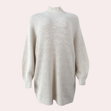 Długi Sweter Oversize z Golfem