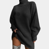 Długi Sweter Oversize z Golfem