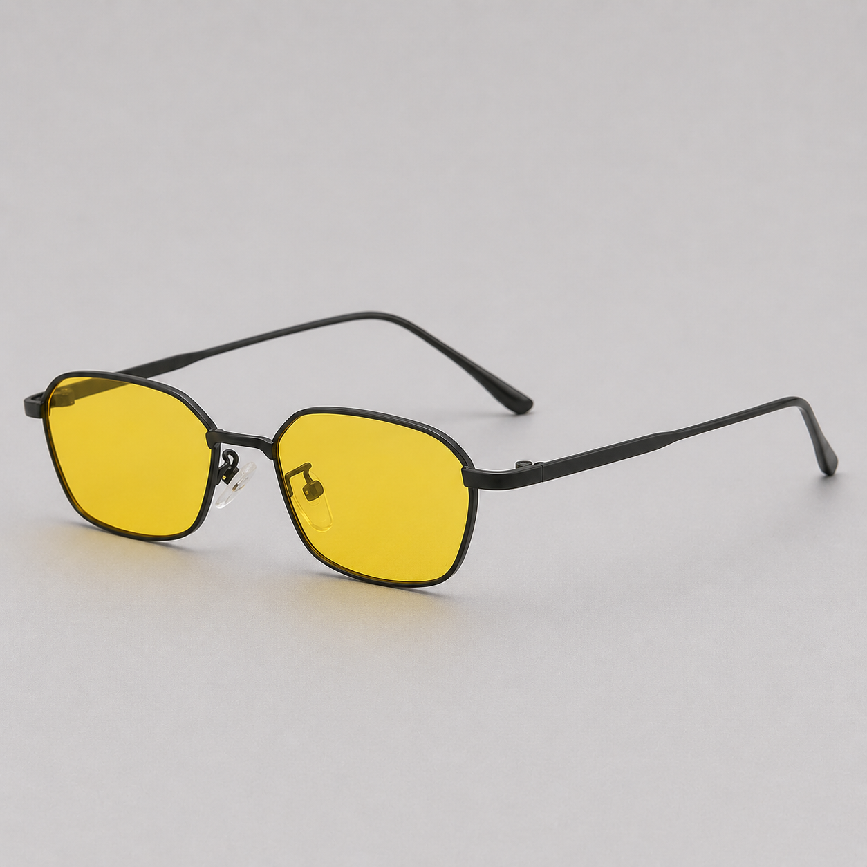 Retro prostokątne okulary przeciwsłoneczne w złotej metalowej oprawce