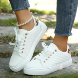 Damskie sneakersy pikowane eleganckie wygodne na co dzień