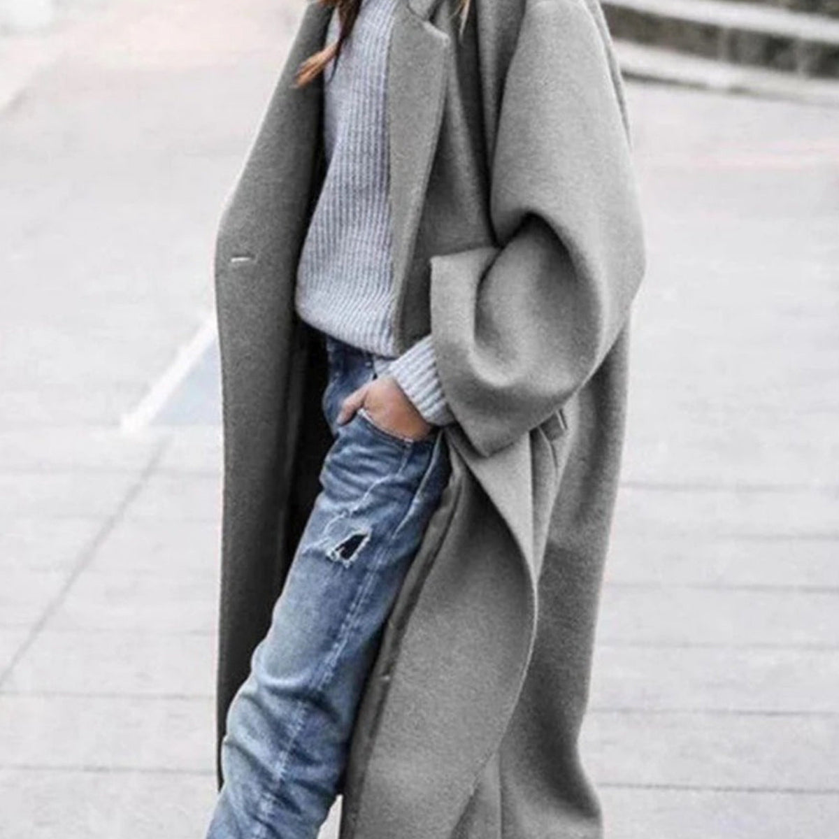 Oversize Płaszcz Damski Bez Zapięcia – Nowoczesna Elegancja