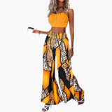Komplet letni top i spodnie szerokie stylowy boho