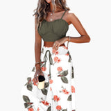 Komplet letni top i spodnie szerokie stylowy boho