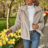 Damski sweter rozpinany z kołnierzem ciepły casual stylowy