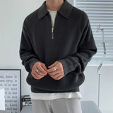Męski Sweter Polo z Zamkiem Elegancki Dzianinowy Styl