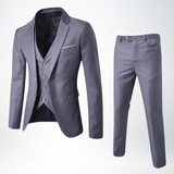 Męski trzyczęściowy garnitur slim fit z mieszanki wełny