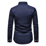Męska Koszula Elegancka Slim Fit z Kontrastowymi Mankietami