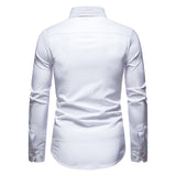 Męska Koszula Elegancka Slim Fit z Kontrastowymi Mankietami