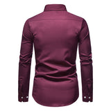 Męska Koszula Elegancka Slim Fit z Kontrastowymi Mankietami