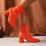 Dzianinowe Botki na Obcasie Typu Sock Boots
