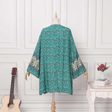 Kimono z Wzorzystym Nadrukiem i Szerokimi Rękawami