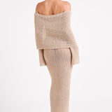 Sukienka Maxi Off Shoulder Dzianinowa