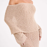 Sukienka Maxi Off Shoulder Dzianinowa