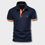 Męska Koszulka Polo Sportowa Slim Fit Kontrastowy Styl