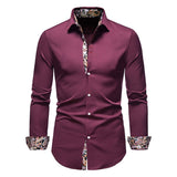 Męska Koszula Elegancka Slim Fit z Kontrastowymi Mankietami