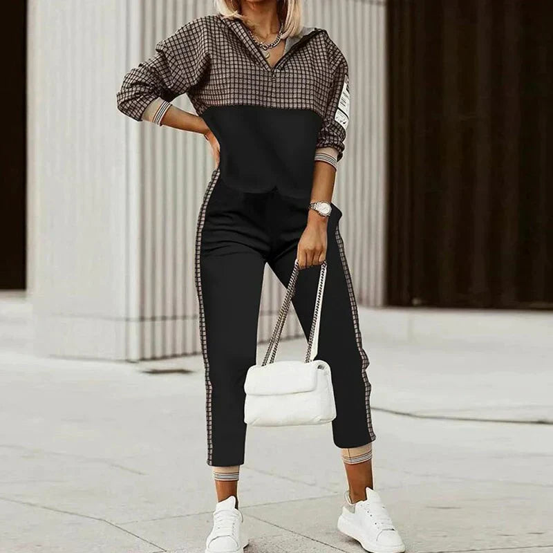 Komplet dresowy wzorzysty stylowy wygodny casual zestaw