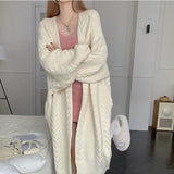 Długi kardigan oversize ciepły miękki sweter casual styl