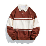 Bluza polo z długim rękawem w bloki kolorystyczne
