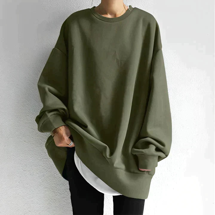 Oversize Bluza Damska Minimalistyczna na Co Dzień