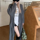 Długi kardigan oversize ciepły miękki sweter casual styl