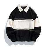 Bluza polo z długim rękawem w bloki kolorystyczne