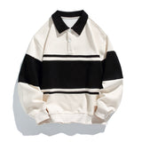 Bluza polo z długim rękawem w bloki kolorystyczne