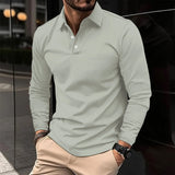 Męska Koszulka Polo Długi Rękaw Slim Fit Nowoczesna Elegancja