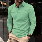 Męska Koszulka Polo Długi Rękaw Slim Fit Nowoczesna Elegancja