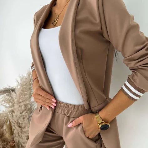 Komplet damski elegancki marynarka spodnie stylowy casual
