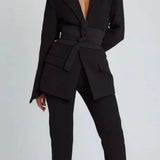 Damska Marynarka Oversize z Paskiem – Elegancki Blezer