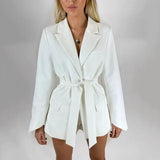 Damska Marynarka Oversize z Paskiem – Elegancki Blezer