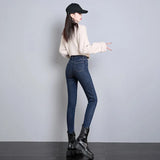 Damskie Jeansy Skinny z Wysokim Stanem – Dopasowane Spodnie Jeansowe