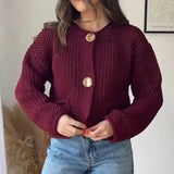 Krótki kardigan zapinany elegancki miękki sweter stylowy