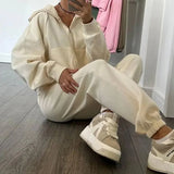 Damski Komplet Dresowy Oversize z Kapturem – Bluza i Spodnie