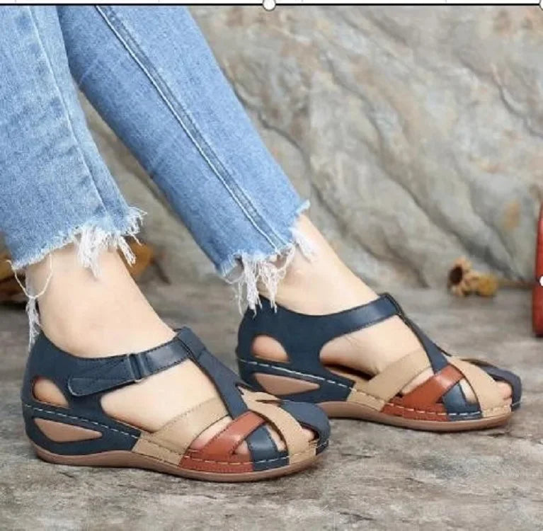 Sandały skórzane na platformie wygodne lekkie buty letnie