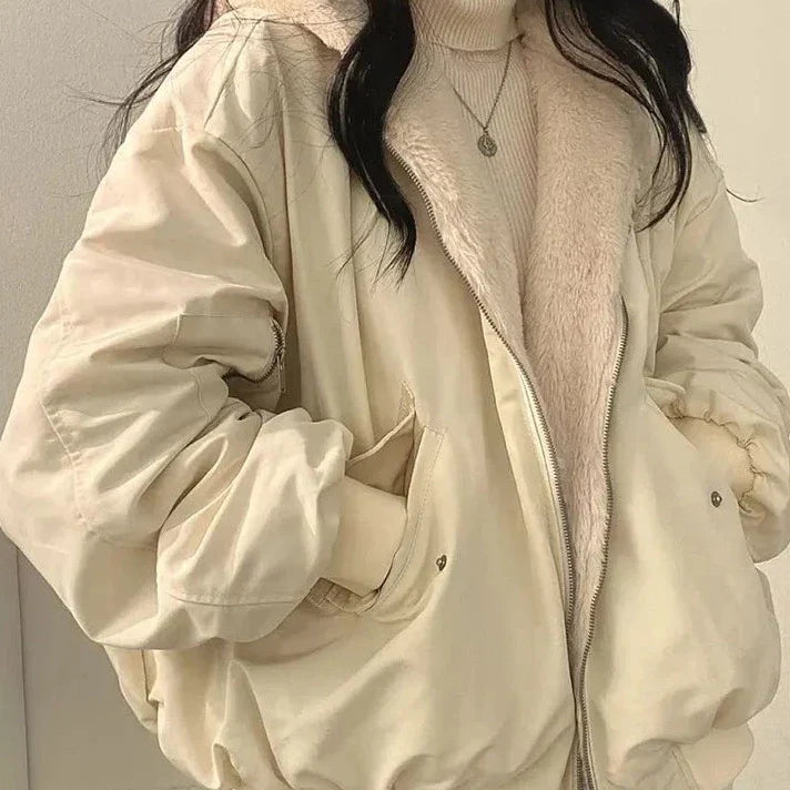 Kurtka oversize zimowa ciepła stylowa puchowa casual