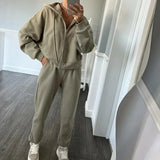 Damski Komplet Dresowy Oversize z Kapturem – Bluza i Spodnie