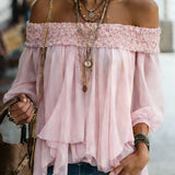 Bluzka Damska Boho Off Shoulder Zwiewna Falbaniasta Lekka i Stylowa