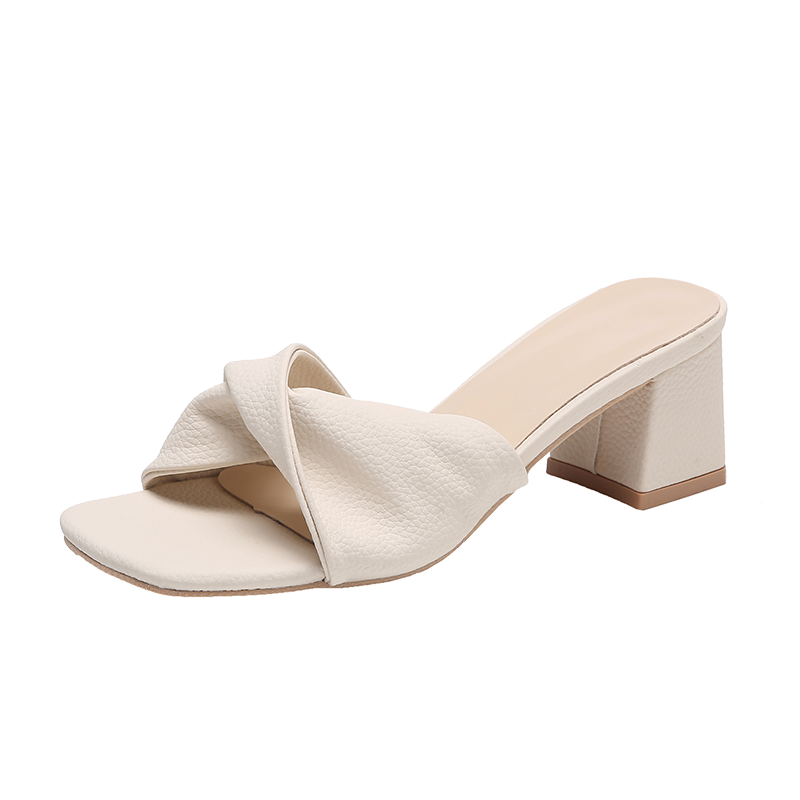 Damskie Klapki na Obcasie Eleganckie Letnie Sandały